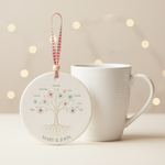 Family Tree Personalized Ceramic Ornament for Grandparents