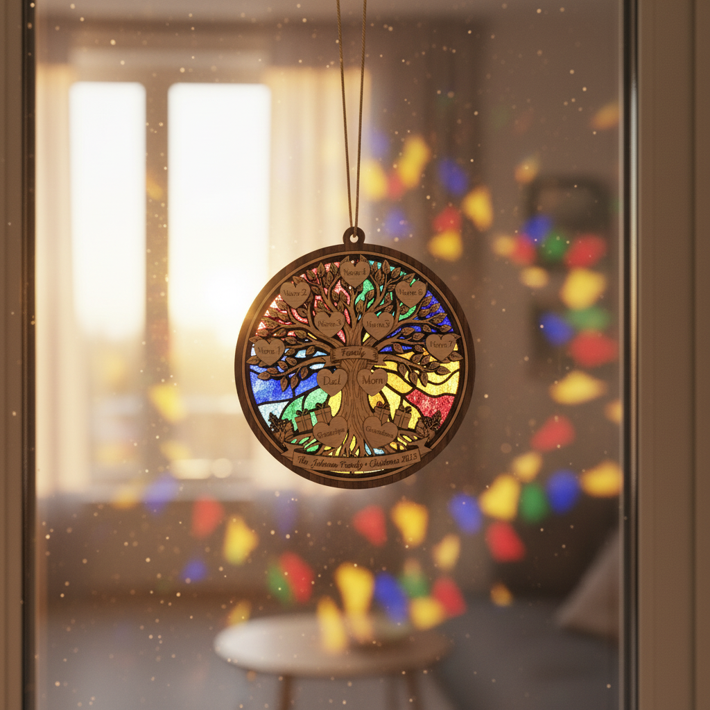 Family Tree Personalized Suncatcher Ornament