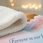 "Forever in Our Hearts" Pet Memorial Blanket - Custom Sleeping Dog on Cloud