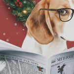 Funny Pet Christmas Canvas - Personalized Dog on Toilet Reading Newspaper Art