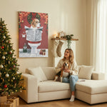 Funny Pet Christmas Canvas - Personalized Dog on Toilet Reading Newspaper Art
