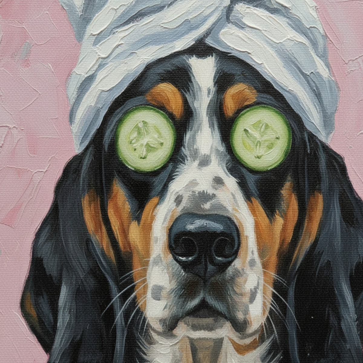 Funny Pet Memorial Art - Custom Dog Relaxing Spa Portrait Keepsake Gift