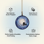 Galaxy Pet Memorial Suncatcher – Custom Name Dog Loss Ornament