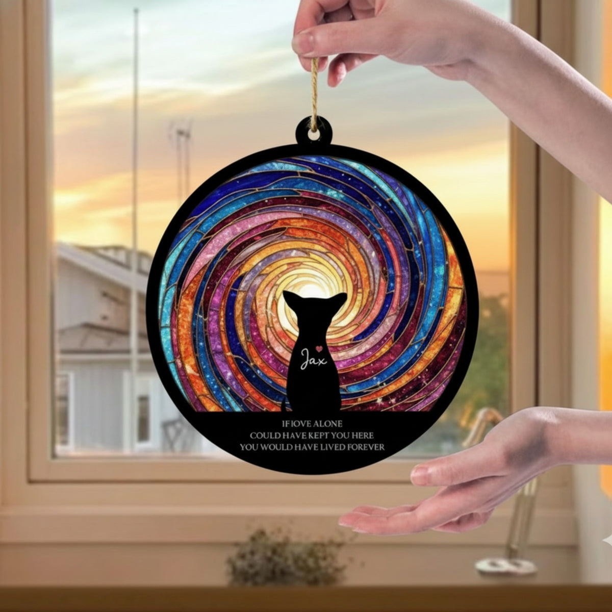 Galaxy Pet Memorial Suncatcher for Pet Lovers – Custom Name