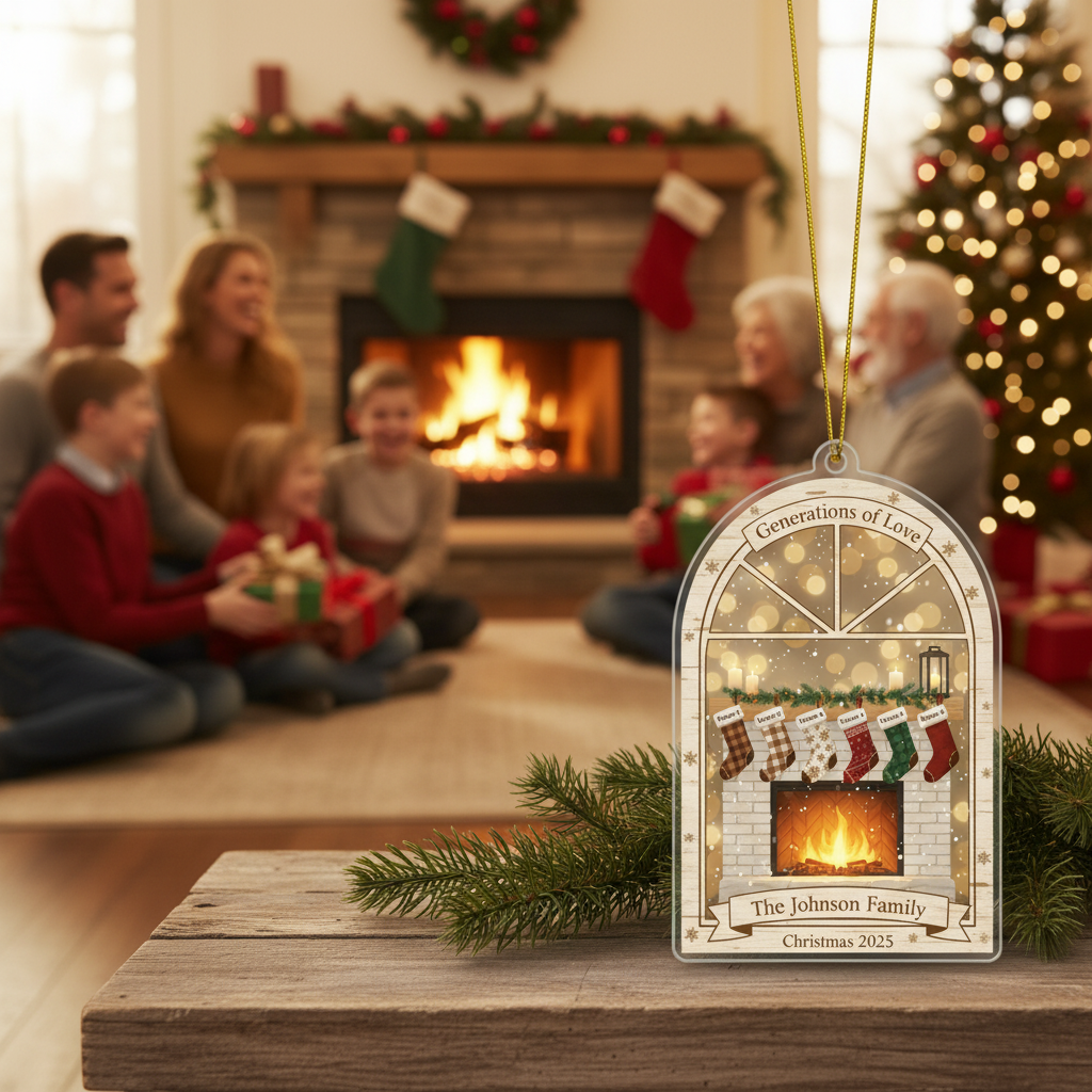 Generations of Love Personalized Family Acrylic Ornament