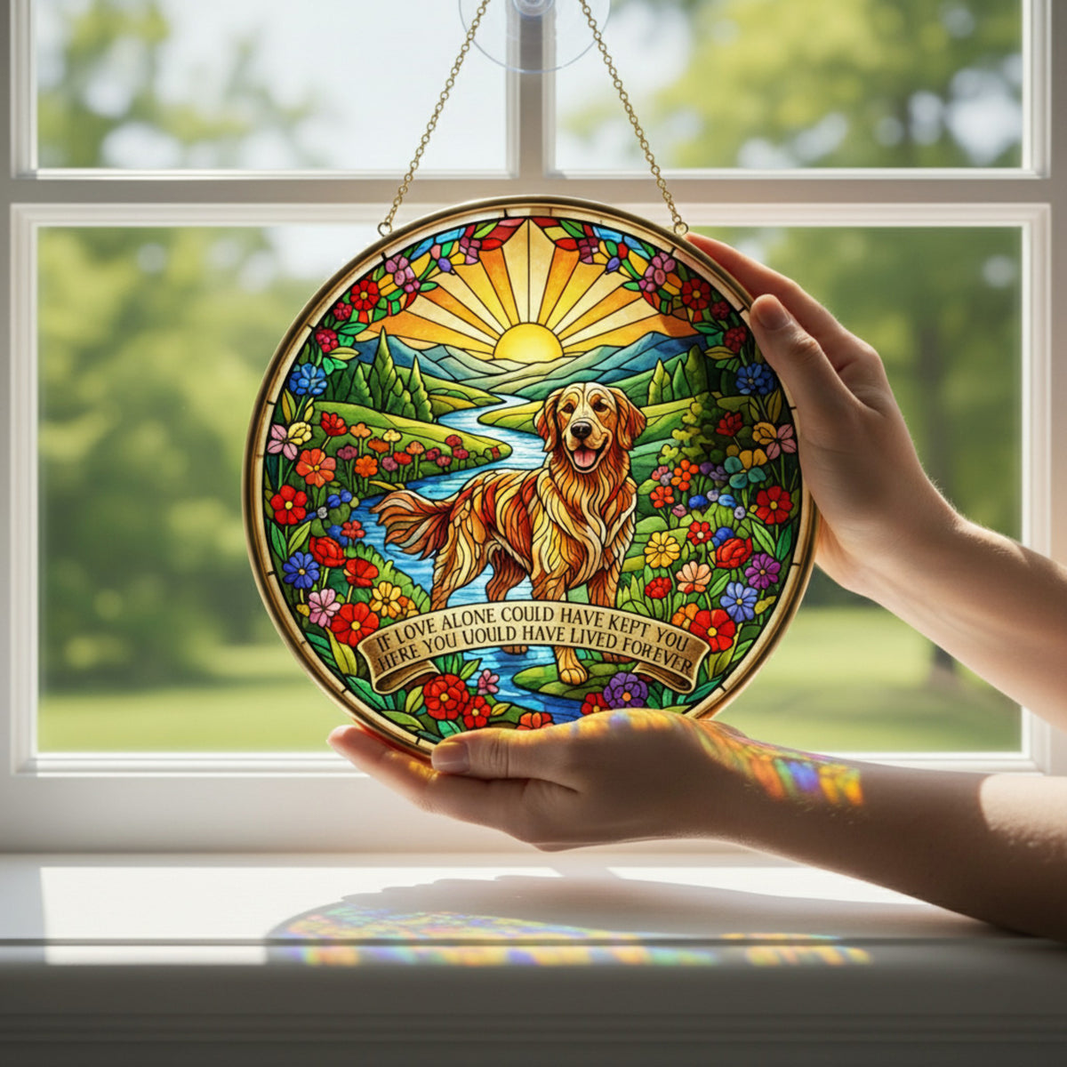 Pet Memorial Suncatcher – Stained Glass Pet Loss Keepsake