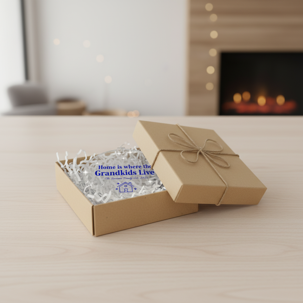 "Grandkids Live" Personalized Acrylic Ornament for Grandparents
