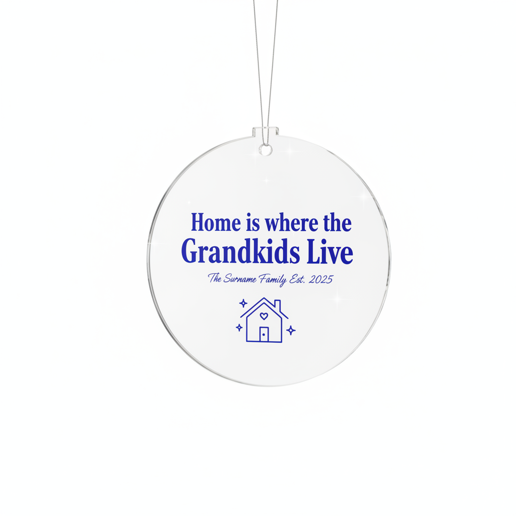 "Grandkids Live" Personalized Acrylic Ornament for Grandparents