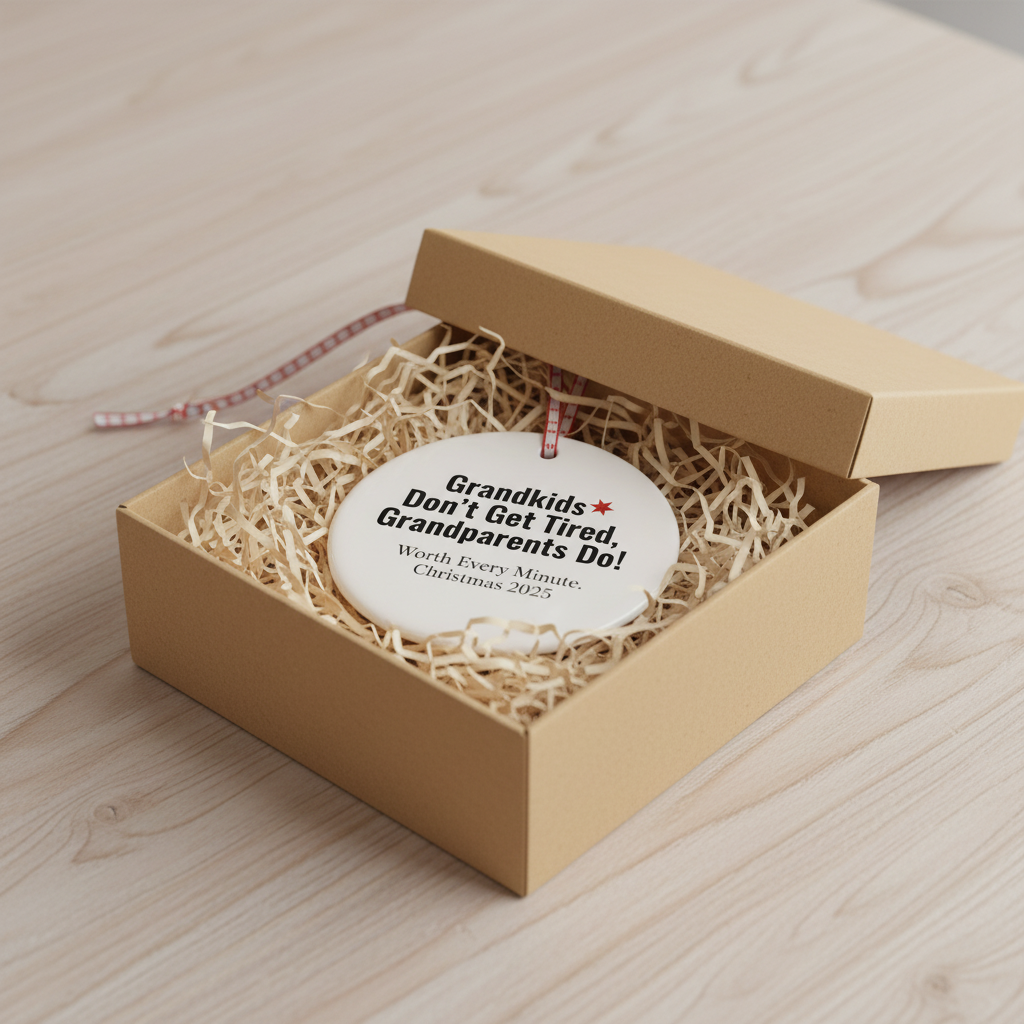 Grandkids Quote Ceramic Ornament for Grandparents