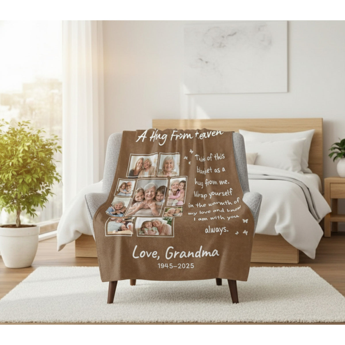 Grandma Memorial Blanket – Custom Photo Sympathy Gift