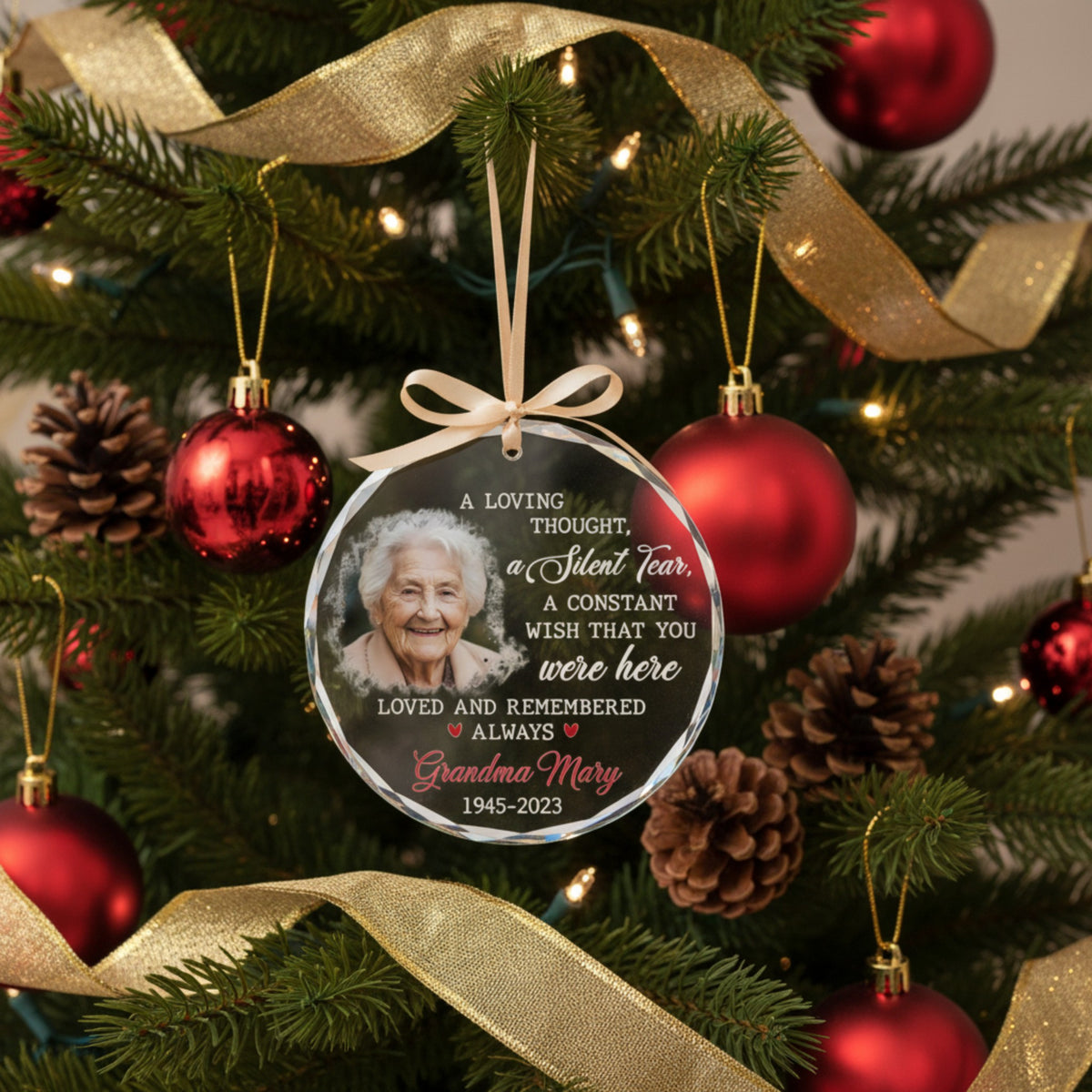 Grandma Memorial Glass & Acrylic Ornament – Memorial Keepsake