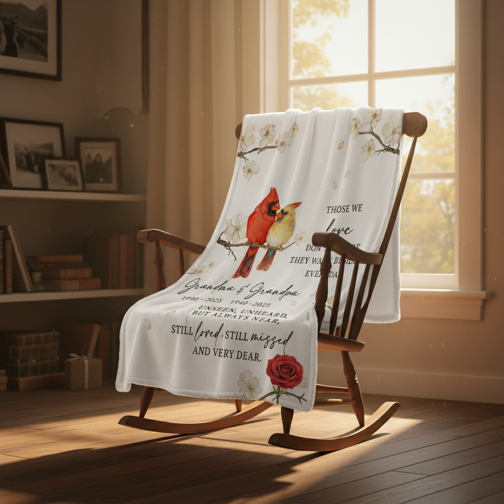 Grandma Grandpa Memorial Blanket – Personalized Sympathy Gift