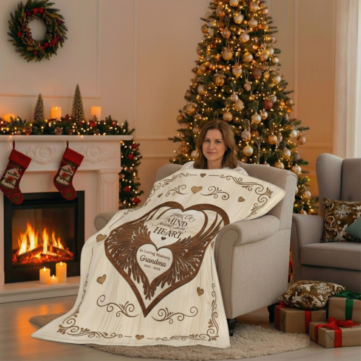 Grandma Memorial Personalized Blanket – Custom Sympathy Gift