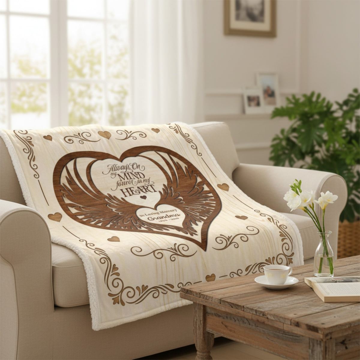 Grandma Memorial Personalized Blanket – Custom Sympathy Gift