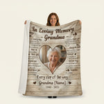 Grandma Memorial Personalized Blanket – Custom Photo & Name