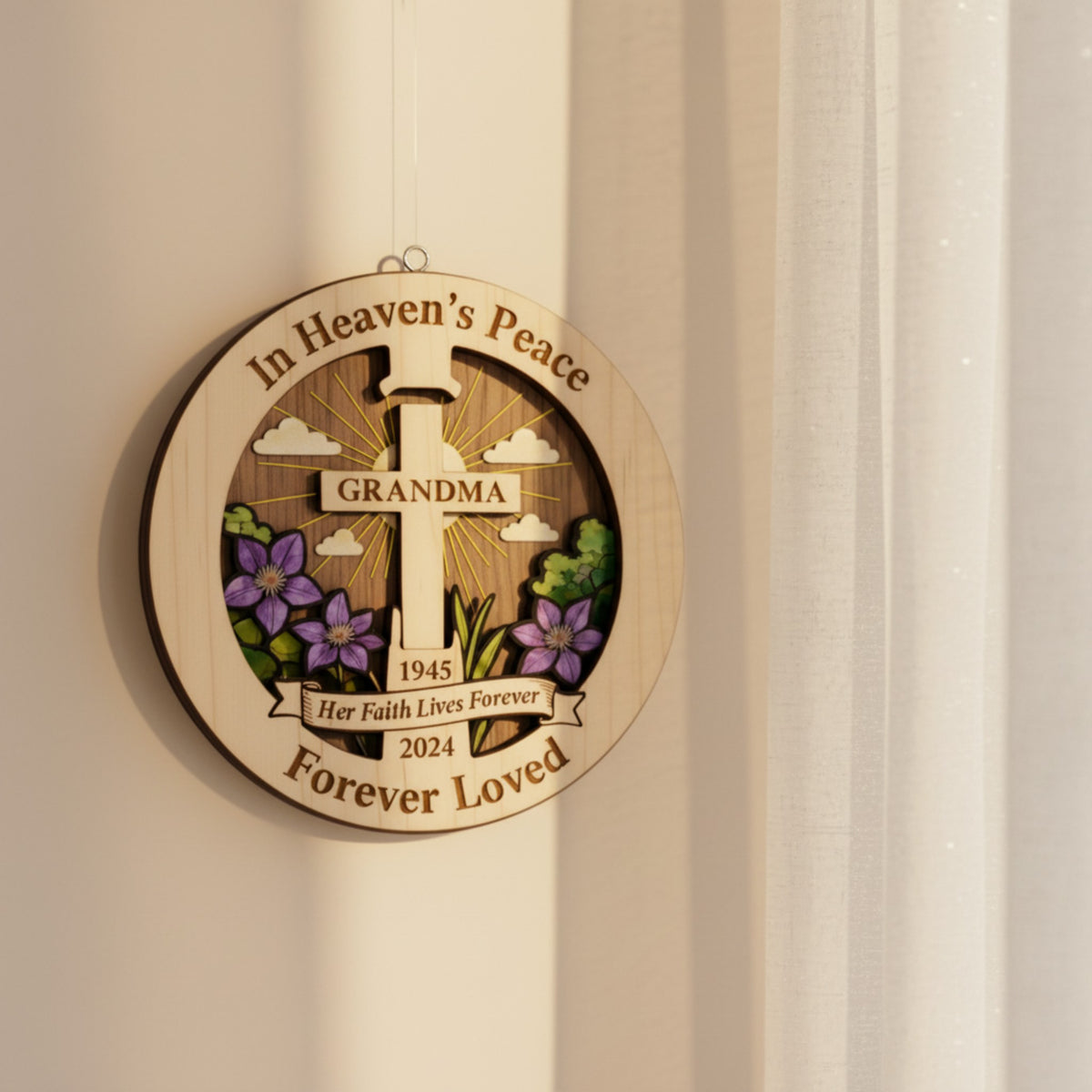 Grandma Memorial Wooden Ornament – Remembrance Keepsake Gift