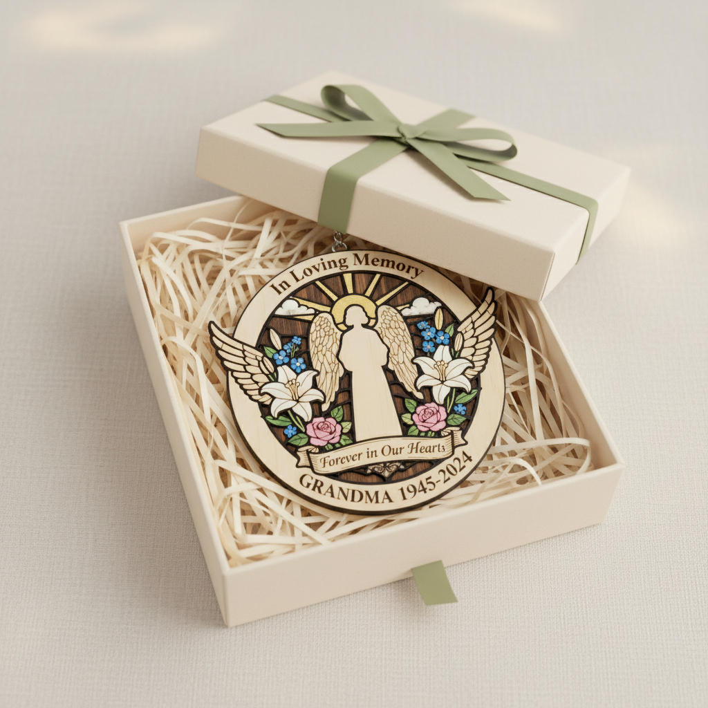 Grandma Memorial Wooden Ornament – Custom Name & Dates