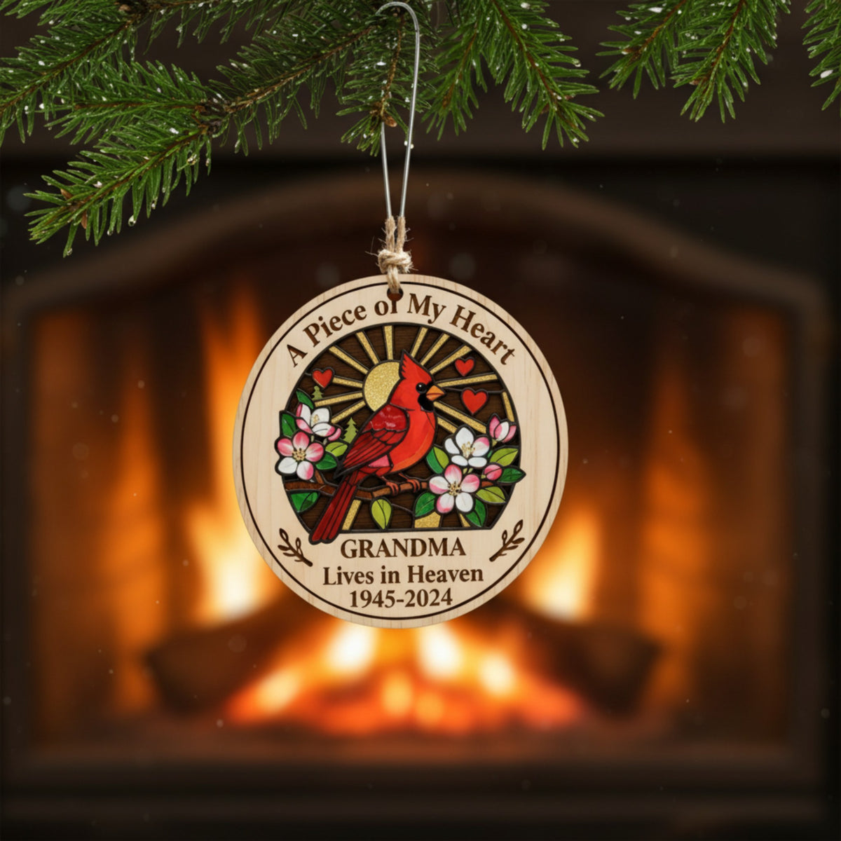 Grandma Memorial Wooden Ornament – In Loving Memory Gift