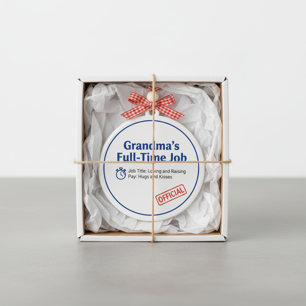 Grandma's Full-Time Job Ceramic Ornament for Grandma