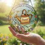 Generations Garden Stained Glass Suncatcher for Grandma – Personalized Gift