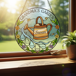 Generations Garden Stained Glass Suncatcher for Grandma – Personalized Gift