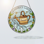 Generations Garden Stained Glass Suncatcher for Grandma – Personalized Gift