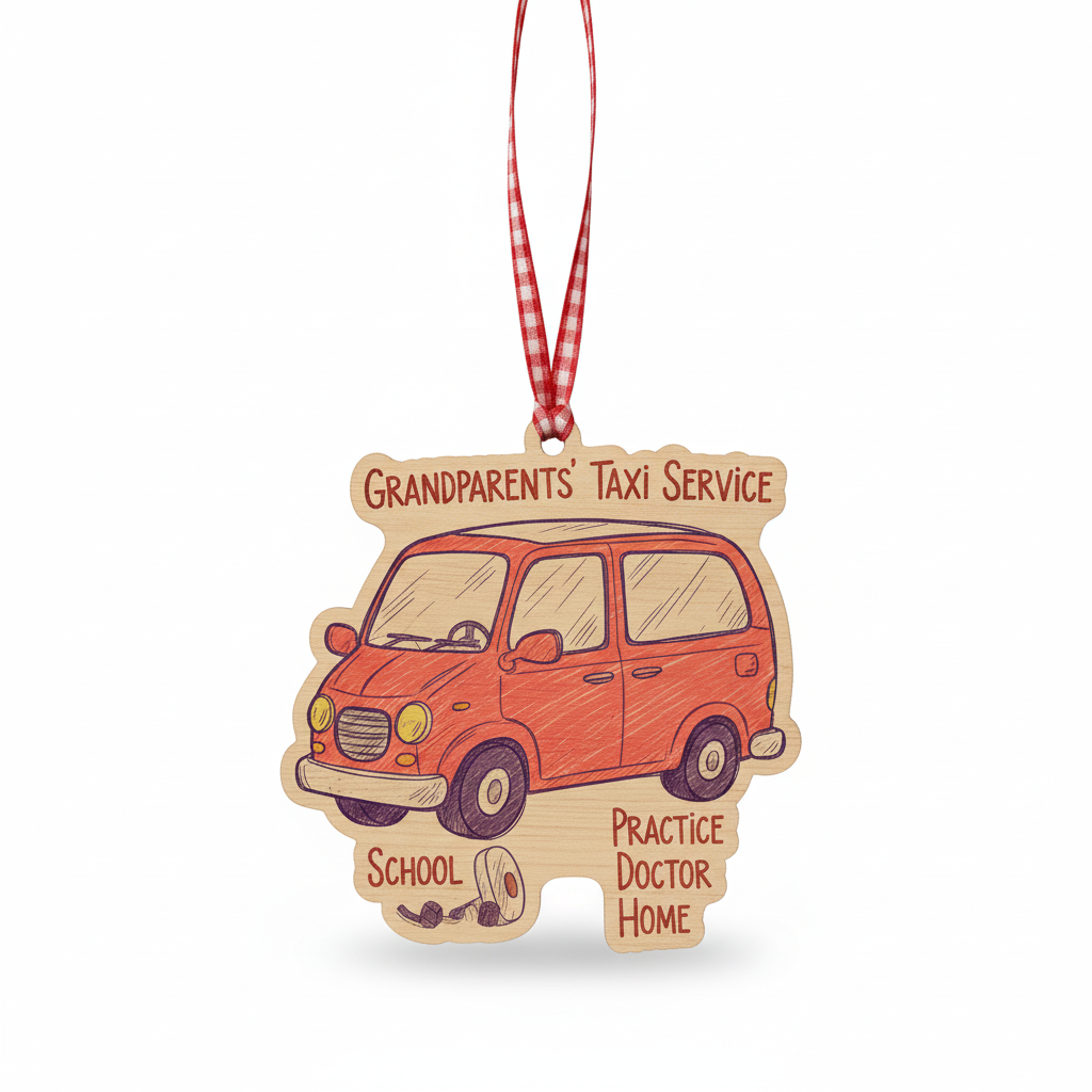 Grandparents' Taxi Service Personalized Wooden Ornament