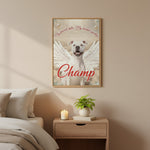 "Hardest Goodbye" Personalized Pet Memorial Canvas - Angel Dog Christmas Gift