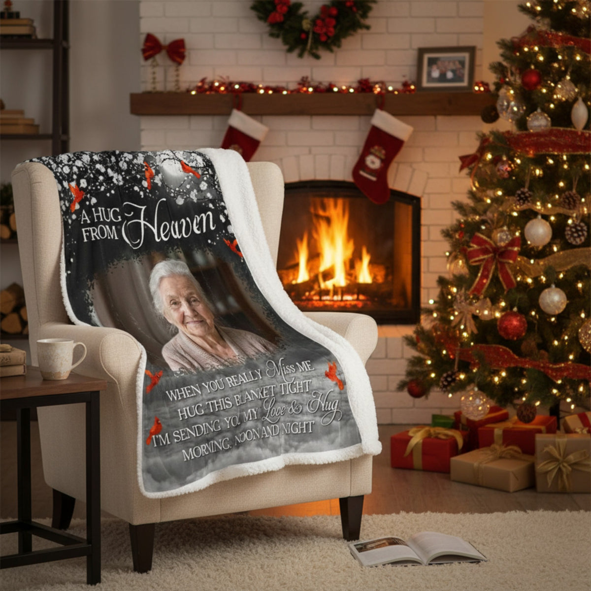 Heavenly Hug Personalized Memorial Blanket for Grandma