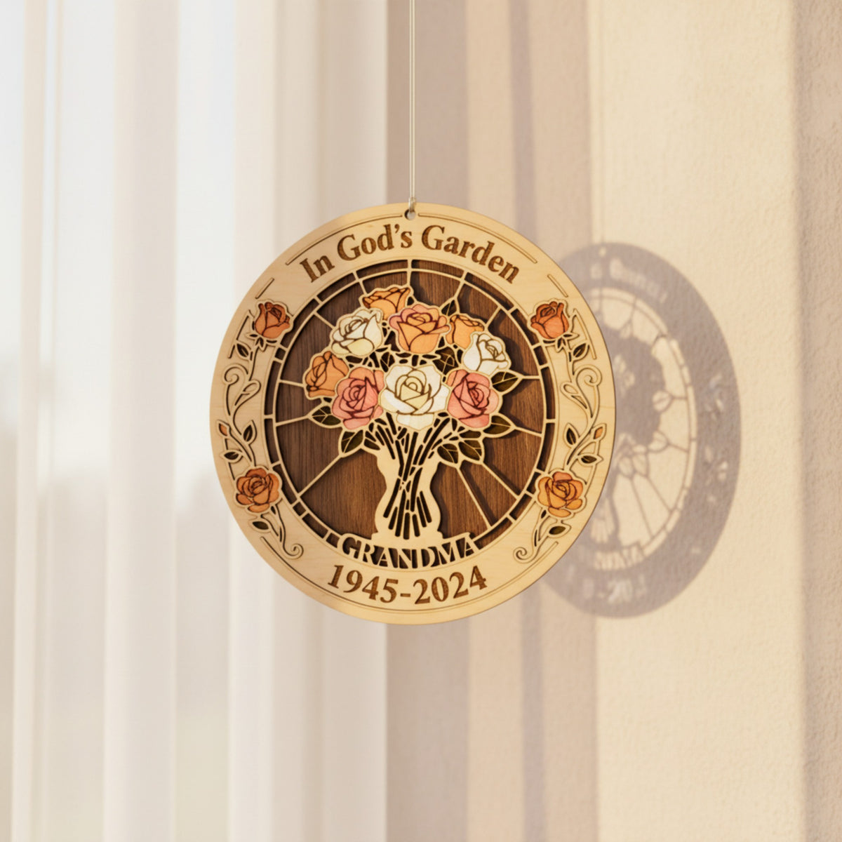 In God's Garden Memorial Ornament for Grandma – Custom Gift