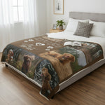 "Love Lives Forever" Custom Pet Memorial Blanket - Personalized Photo Collage Throw