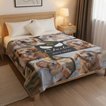 In Loving Memory Dog Photo Collage Blanket - Black Center Custom Tribute