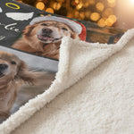 In Loving Memory Dog Photo Collage Blanket - Black Center Custom Tribute