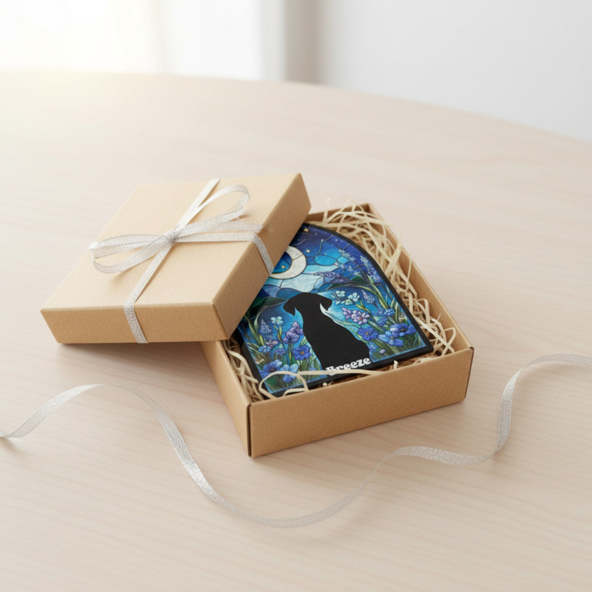 Memorial Moonlit Garden Ornament for Pet Lovers – Acrylic Plexiglass Suncatcher Tribute