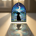 Memorial Moonlit Garden Ornament for Pet Lovers – Acrylic Plexiglass Suncatcher Tribute