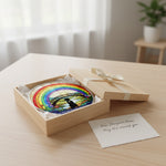 Stained Glass Window Suncatcher – Dog Memorial Gift – Rainbow Bridge Pet Loss Keepsake