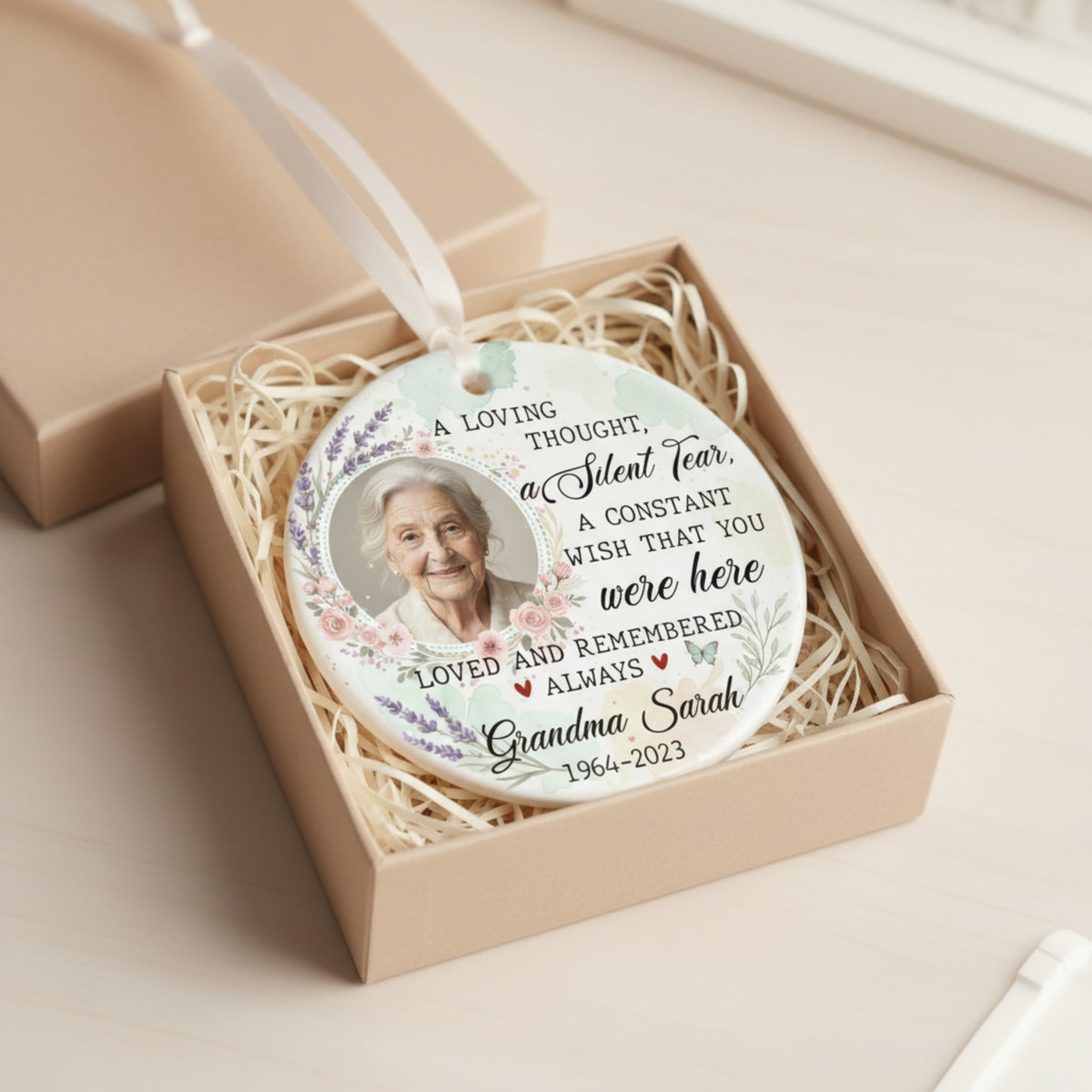 Memorial Photo Ornament for Grandma – Custom Memorial Gift