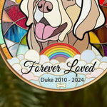 Memorial Stained-Glass Paw Ornament for Pet Lovers – Custom Acrylic Plexiglass Tribute