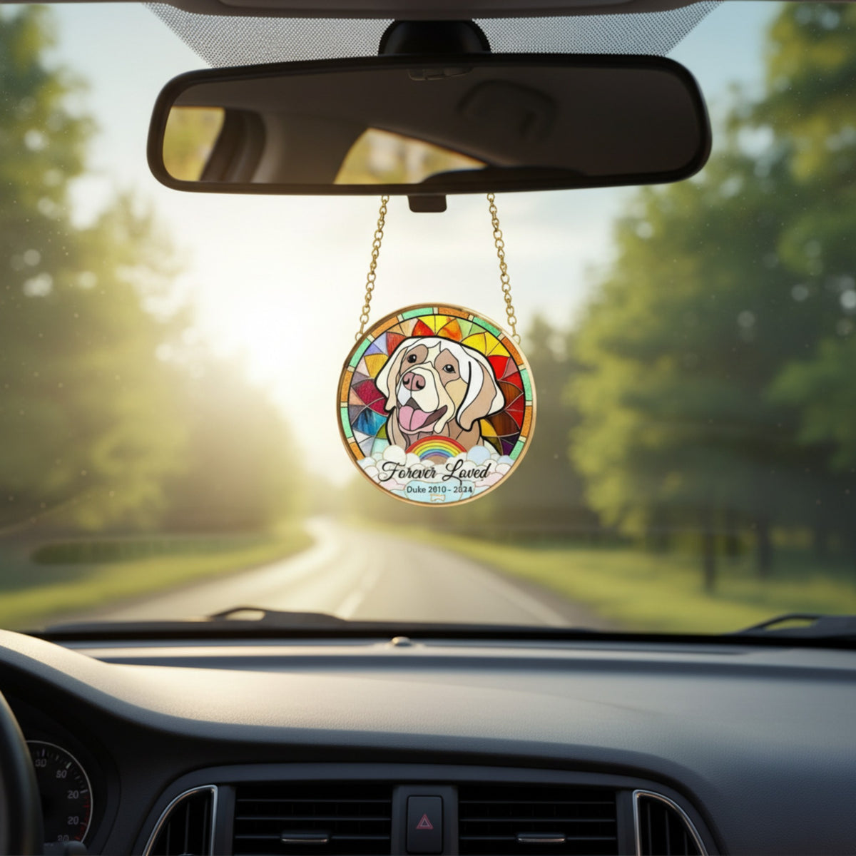 Memorial Stained-Glass Paw Ornament for Pet Lovers – Custom Acrylic Plexiglass Tribute