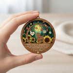 Memorial Sunflower Forest Ornament for Pet Lovers – Layered Wooden and Acrylic Keepsake