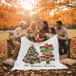 Personalized Family Tree Multigeneration Custom Blanket