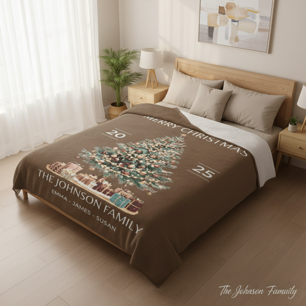 Personalized Family Tree Multigeneration Custom Blanket