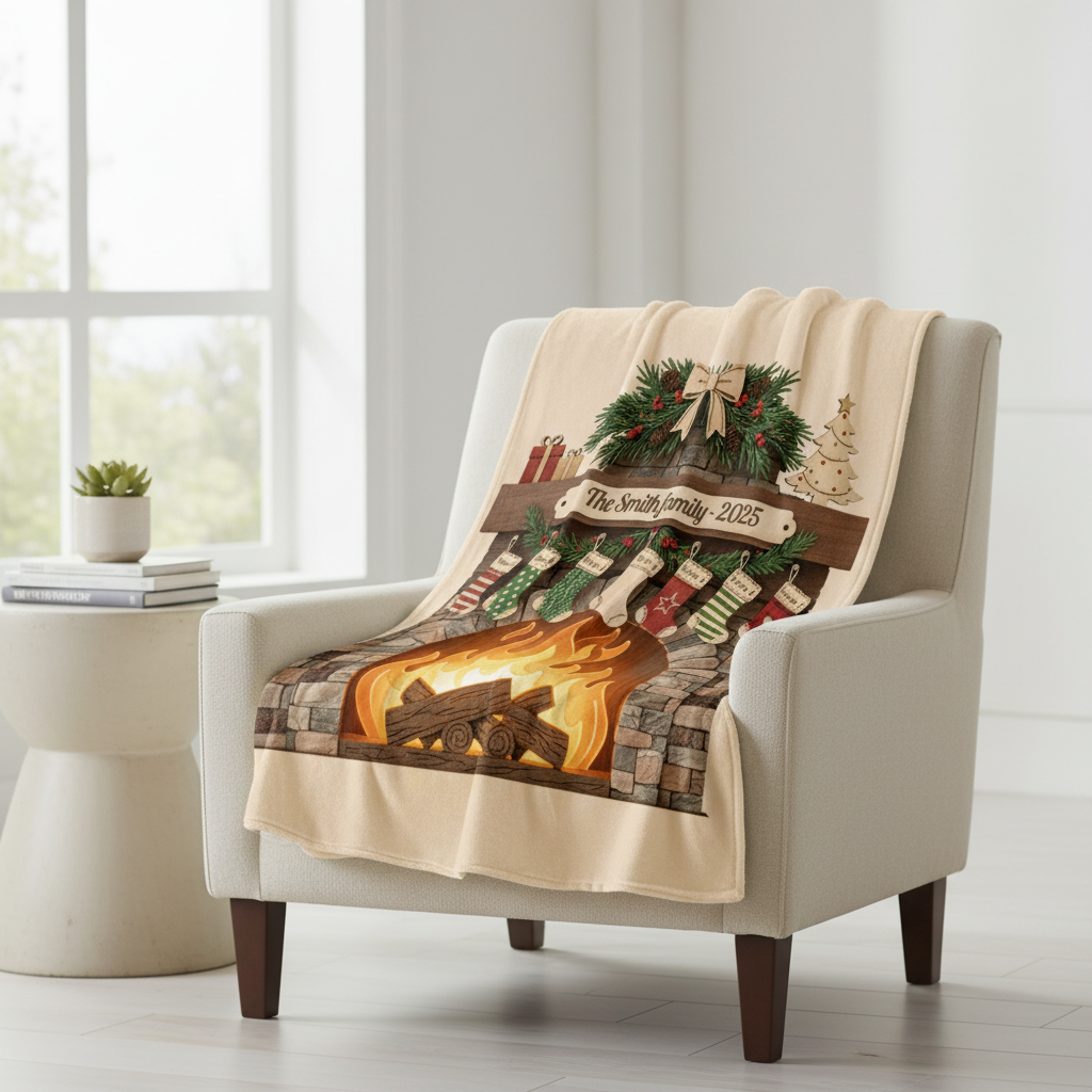 Personalized Family Tree Blanket with Custom Names & Year