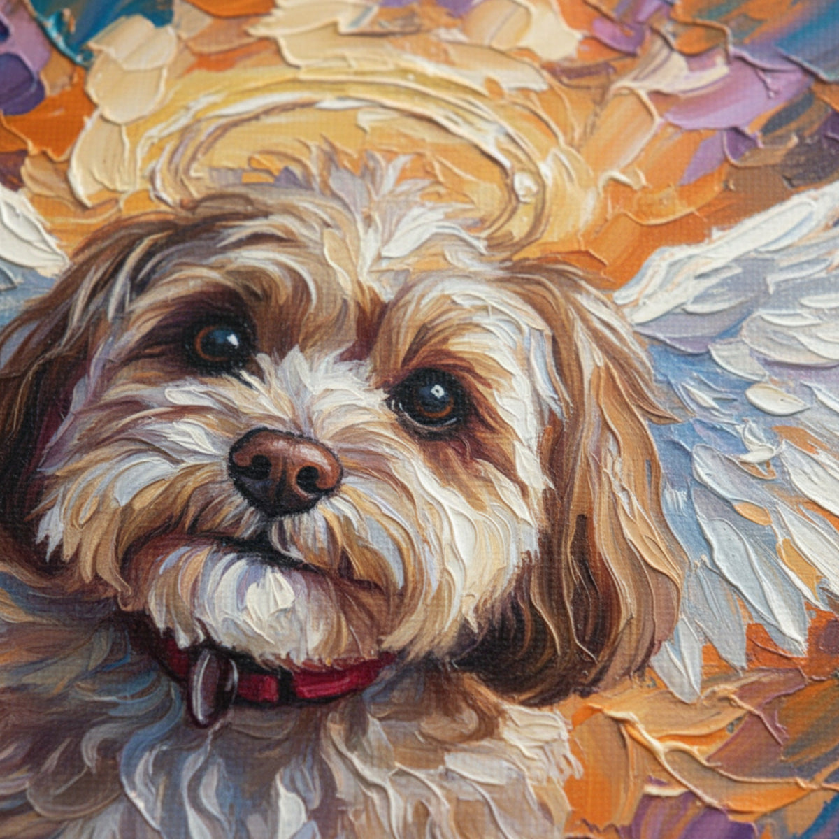 Our Pet Forever Custom Canvas - Angel Dog Portrait Oil Paint Style Wall Decor