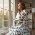 "Pawprints In Our Hearts" Custom Dog Remembrance Throw Blanket