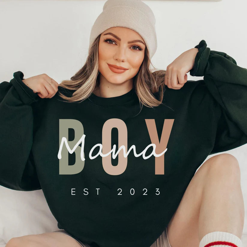 Personalized Mom Sweatshirt Boy Mom Gift
