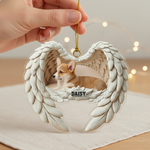 Personalized Corgi Photo Angel Wings Ornament