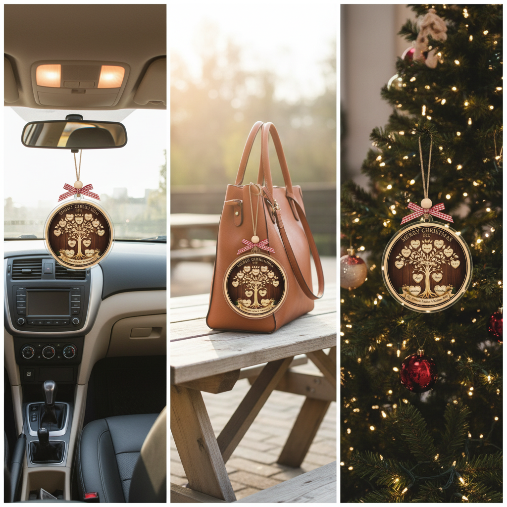 Personalized Family Tree Acrylic Ornament for Family