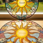 Personalized Grandma's Garden Stained Glass Suncatcher – Custom Names Gift