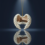 Personalized Long-haired Dachshund Photo Angel Wings Ornament